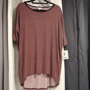 Striped Women's Top - Red and Black